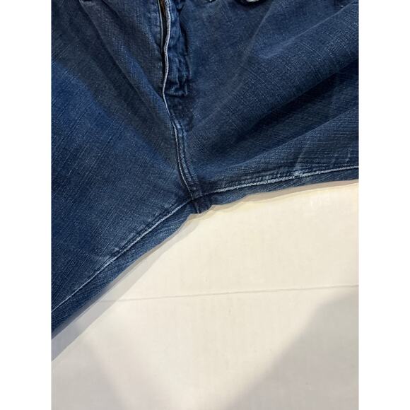 Levis 525 Jeans Womens 14 M Blue Perfect Waist Straight Leg Stretch Distressed - Picture 11 of 11